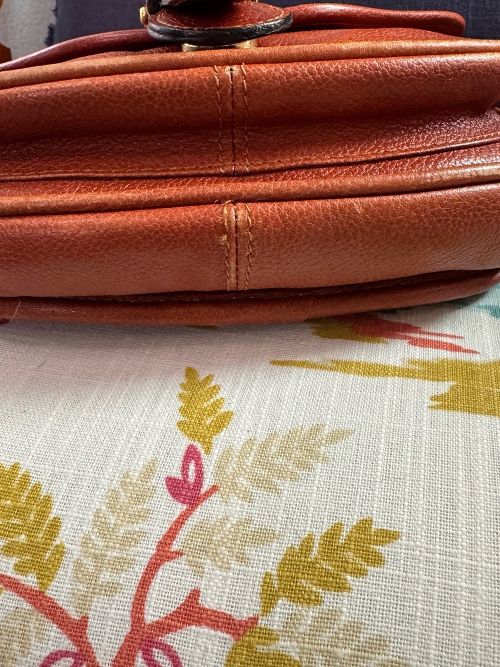 Vintage Longchamp Leather Crossbody Saddle Bag Brown Tan Cognac France EUC - Picture 7 of 12